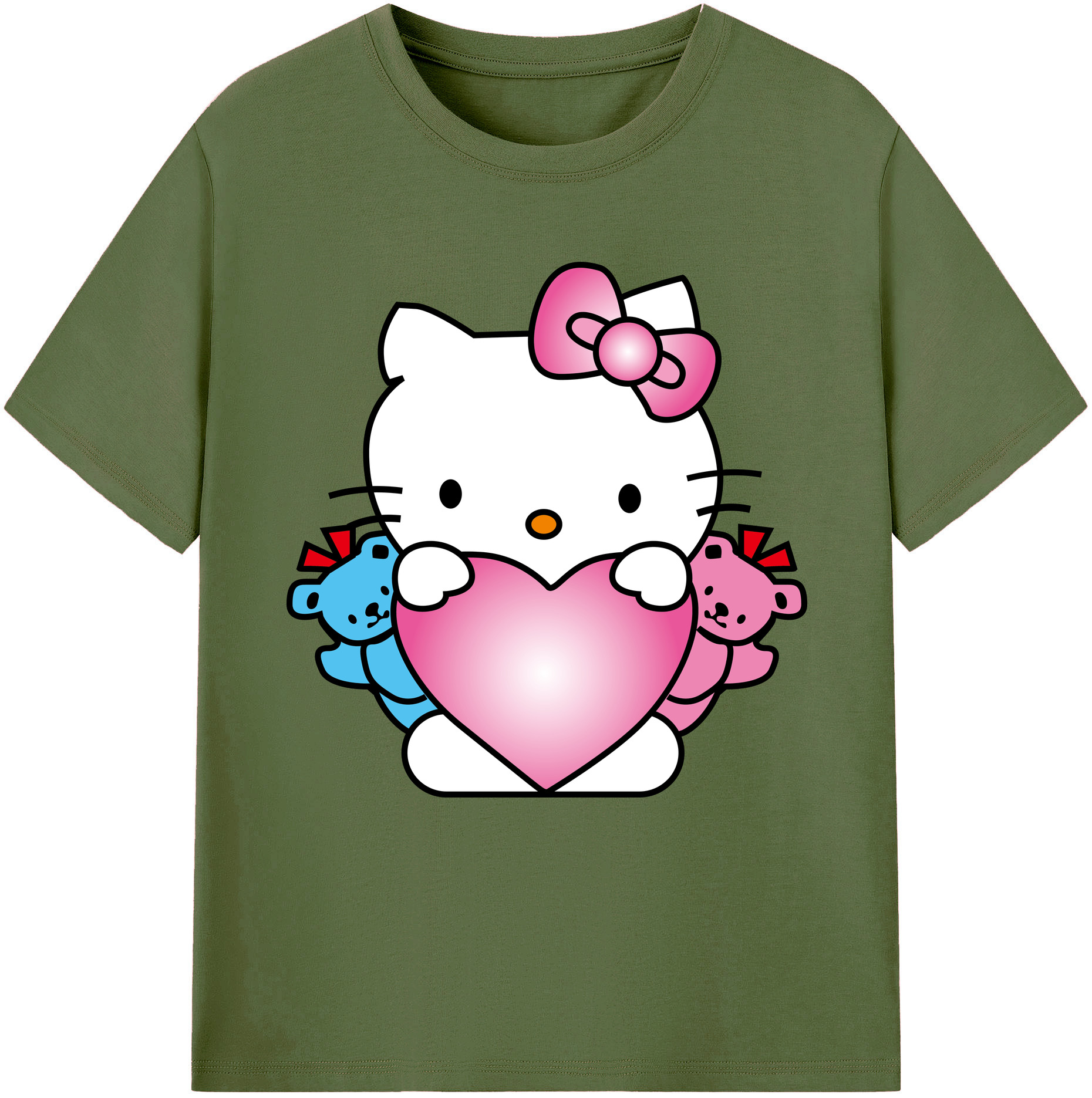 （画像用） Hello Kitty ハローキティ 綿100％半袖Tシャツ（フロントプリント）